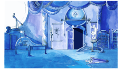 Size: 1920x1080 | Tagged: safe, artist:simbaro, lullaby for a princess, book, castle of the royal pony sisters, implied snowdrop, interior, telescope, traditional art, watercolor painting