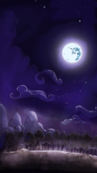 Size: 2256x4000 | Tagged: safe, artist:simbaro, mare in the moon, moon, night, scenery, solo