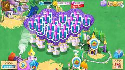 Size: 600x338 | Tagged: safe, gameloft, applejack, coco pommel, fleur-de-lis, frederic horseshoepin, princess luna, rainbow dash, rarity, g4, exclamation point, game, gameloft clones, glitch, her royal enormity, hot air balloon, japanese