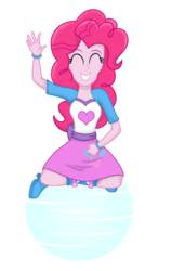 Size: 1260x1980 | Tagged: safe, artist:deannaphantom13, pinkie pie, equestria girls, g4, airbending, avatar the last airbender, balloon, boots, bracelet, clothes, crossover, female, high heel boots, jewelry, simple background, skirt, solo, transparent background