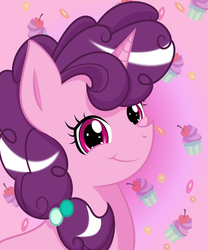 Size: 1280x1536 | Tagged: safe, artist:toughbluff, part of a set, sugar belle, pony, unicorn, g4, avatar, female, looking at you, mare, portrait, solo