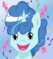 Size: 1280x1440 | Tagged: safe, artist:toughbluff, part of a set, party favor, pony, unicorn, g4, avatar, looking at you, male, portrait, solo, stallion