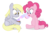 Size: 990x660 | Tagged: safe, artist:dm29, derpy hooves, pinkie pie, pegasus, pony, g4, cupcake, duo, female, frosting, frosting gun, mare, muffin, simple background, transparent background
