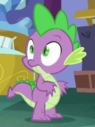 Size: 480x640 | Tagged: safe, screencap, spike, dragon, g4, tanks for the memories, animated, blinking, confused, gif, male, reaction image, solo, turned head