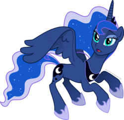 Size: 1024x986 | Tagged: safe, artist:katypwny, princess luna, alicorn, pony, g4, ethereal mane, ethereal tail, female, flying, hoof shoes, jewelry, lidded eyes, mare, peytral, princess shoes, simple background, solo, sparkly mane, sparkly tail, starry mane, starry tail, tail, tiara, transparent background, vector