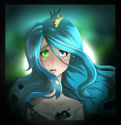 Size: 872x899 | Tagged: dead source, safe, artist:loure201, queen chrysalis, human, g4, crying, female, humanized, looking at you, solo