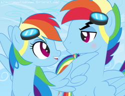 Size: 1024x787 | Tagged: dead source, source needed, safe, artist:jaquelindreamz, rainbow dash, g4, goggles, rainbow blitz, rule 63, wing hands
