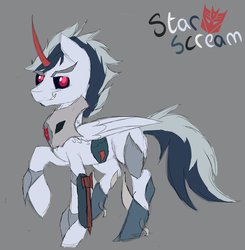 Size: 885x903 | Tagged: safe, artist:snugglescreen, ponified, starscream, transformers, transformers prime