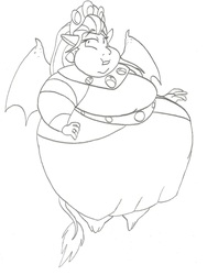 Size: 1505x1905 | Tagged: safe, artist:catstuxedo, idw, queen haydon, g4, spoiler:comic, fat, female, monochrome, morbidly obese, obese, solo