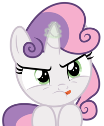 Size: 3747x4547 | Tagged: safe, artist:masem, sweetie belle, pony, appleoosa's most wanted, g4, .ai available, concentrating, determined, female, glowing horn, horn, magic, simple background, solo, sweetie belle's magic brings a great big smile, tongue out, transparent background, vector