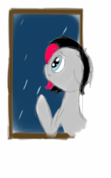 Size: 800x1280 | Tagged: safe, oc, oc only, oc:miss eri, black and red mane, emo, rain, two toned mane