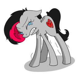 Size: 700x700 | Tagged: safe, oc, oc only, oc:miss eri, black and red mane, crying, emo, solo, two toned mane
