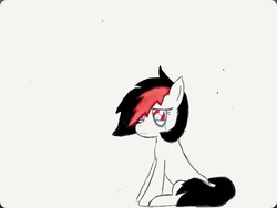 Size: 1024x768 | Tagged: safe, oc, oc only, oc:miss eri, black and red mane, crying, emo, solo, two toned mane