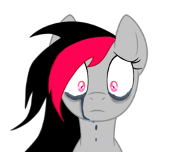 Size: 656x583 | Tagged: safe, oc, oc only, oc:miss eri, black and red mane, crying, emo, solo, two toned mane