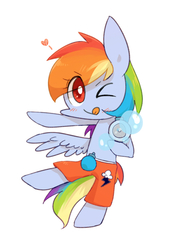 Size: 900x1300 | Tagged: safe, artist:joycall6, rainbow dash, g4, :p, female, solo, tongue out, wink