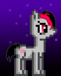 Size: 249x309 | Tagged: safe, artist:lazerblues, oc, oc only, oc:miss eri, black and red mane, emo, pixel art, solo, two toned mane