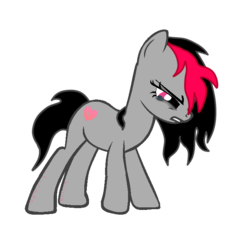 Size: 647x686 | Tagged: safe, artist:lazerblues, oc, oc only, oc:miss eri, black and red mane, crying, emo, scar, solo, two toned mane