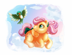 Size: 900x695 | Tagged: safe, artist:redkam-arts, fluttershy, g4, female, ponytail, solo, younger