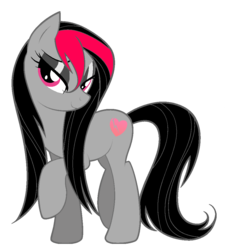 Size: 956x1023 | Tagged: safe, artist:lazerblues, oc, oc only, oc:miss eri, black and red mane, emo, solo, two toned mane, wet mane