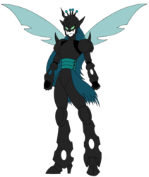 Size: 845x1000 | Tagged: safe, artist:combatkaiser, queen chrysalis, g4, crossover, digimon, digimonized, ladydevimon, simple background, transparent background