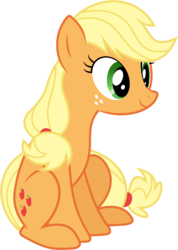 Size: 4279x5999 | Tagged: safe, artist:kishmond, applejack, pony, g4, leap of faith, absurd resolution, female, simple background, sitting, solo, transparent background, vector