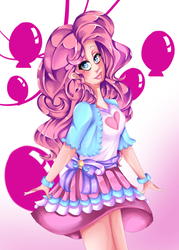 Size: 500x700 | Tagged: safe, artist:fortisselle, pinkie pie, human, g4, clothes, equestria girls outfit, female, humanized, skirt, solo