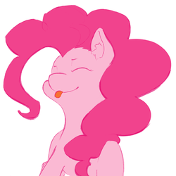 Size: 1550x1550 | Tagged: safe, artist:aisureimi, pinkie pie, g4, cute, eyes closed, female, smiling, solo, tongue out