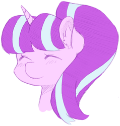 Size: 1238x1300 | Tagged: safe, artist:aisureimi, starlight glimmer, pony, unicorn, g4, blushing, cute, eyes closed, female, glimmerbetes, mare, portrait, smiling, solo