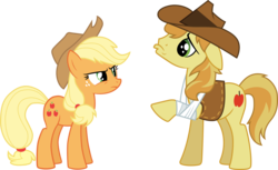 Size: 5811x3554 | Tagged: safe, artist:abion47, applejack, braeburn, earth pony, pony, appleoosa's most wanted, g4, absurd resolution, cute, duo, female, male, mare, simple background, stallion, transparent background, vector