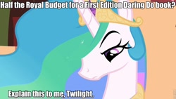 Size: 960x540 | Tagged: safe, idw, princess celestia, fiendship is magic #5, g4, my little pony: fiendship is magic, spoiler:comic, female, image macro, meme, solo