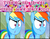 Size: 1000x780 | Tagged: safe, edit, edited screencap, screencap, amethyst star, berry punch, berryshine, bon bon, carrot top, cloud kicker, daisy, dizzy twister, flower wishes, golden harvest, lemon hearts, linky, lyra heartstrings, orange swirl, rainbow dash, sea swirl, seafoam, shoeshine, sparkler, spring melody, sprinkle medley, sweetie drops, twinkleshine, a friend in deed, g4, tanks for the memories, do i look angry, frown upside down, inverted mouth, smile song