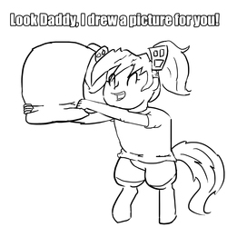 Size: 3000x3000 | Tagged: safe, artist:vinny, oc, oc only, oc:hope, satyr, exploitable, high res, monochrome, offspring, parent:lyra heartstrings, simple background, solo