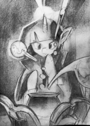 Size: 914x1280 | Tagged: safe, artist:mozakiaeolus, twilight sparkle, g4, female, monochrome, solo, traditional art