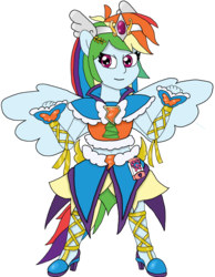 Size: 1024x1322 | Tagged: safe, artist:pokecure123, rainbow dash, equestria girls, g4, belly button, crossover, magical girl, midriff, ponied up, precure