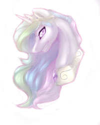 Size: 1368x1704 | Tagged: safe, artist:sushiihamster, princess celestia, g4, female, grin, portrait, simple background, solo