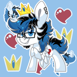 Size: 3000x3000 | Tagged: safe, oc, oc only, oc:frozen soul, pegasus, pony, chibi, crown, high res, male, stallion, wings