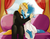 Size: 1900x1500 | Tagged: safe, artist:skecchiart, prince blueblood, trixie, anthro, plantigrade anthro, g4, bowtie, clothes, dress, female, jewelry, kissing, male, ring, ship:bluetrix, shipping, straight, suit, tuxedo, wedding, wedding dress, wedding ring