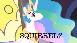 Size: 1366x768 | Tagged: safe, edit, edited screencap, screencap, princess celestia, alicorn, pony, g4, behaving like a dog, caption, cute, female, image macro, mare, meme, solo, text, up