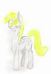 Size: 554x796 | Tagged: safe, derpy hooves, pegasus, pony, g4, female, mare, monochrome, solo