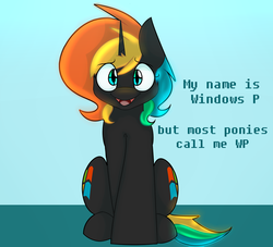 Size: 1024x931 | Tagged: safe, artist:artsyambi, oc, oc only, oc:windowsp, pony, cute, microsoft windows, os ponies, solo