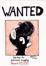 Size: 974x1386 | Tagged: safe, artist:newyorkx3, oc, oc only, oc:tommy junior, colt, foal, male, solo, traditional art, wanted poster