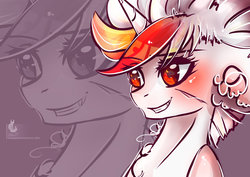 Size: 1024x724 | Tagged: safe, artist:wilvarin-liadon, oc, oc only, pony, unicorn, grin, smiling, solo, zoom layer