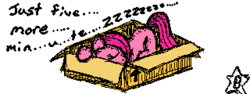 Size: 320x120 | Tagged: safe, artist:bryastar, oc, oc only, oc:rose, box, color, female, filly, miiverse, sleeping