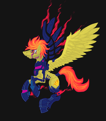 Size: 2000x2287 | Tagged: safe, artist:madness-with-reason, spitfire, g4, cyberpunk spitfire, high res