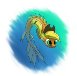 Size: 1313x1307 | Tagged: safe, artist:underpable, applejack, fish, g4, female, fishified, solo, species swap, underwater