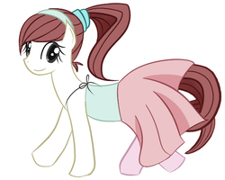 Size: 600x480 | Tagged: safe, pony, clothes, meme, min-guck's mom, ponified, skirt, solo, species swap