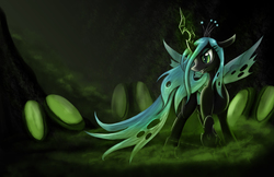 Size: 5100x3300 | Tagged: dead source, safe, artist:spiritofthwwolf, queen chrysalis, changeling, changeling queen, g4, absurd resolution, crown, female, hive, jewelry, regalia, solo