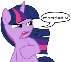 Size: 1159x1022 | Tagged: safe, artist:mamandil, flash sentry, twilight sparkle, g4, disgusted, ew flash sentry, ew gay, meme, simple background, transparent background, vector