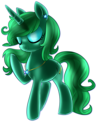 Size: 1800x2276 | Tagged: safe, artist:courageous-of-light, artist:goda900, oc, oc only, oc:shammy step, pony, unicorn, eyes closed, jewelry, necklace, solo