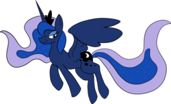 Size: 1024x622 | Tagged: safe, artist:scraleos, princess luna, g4, female, simple background, smiling, solo, transparent background